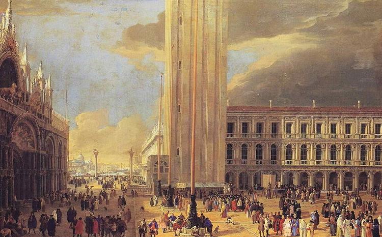 Luca Carlevarijs St. Mark's Square with Charlatans oil painting picture